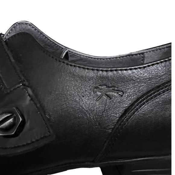 Fluchos Spain Women’s Black Leather Oxford Shoes w/ Velcro Strap 37 6.5 - Picture 7 of 9